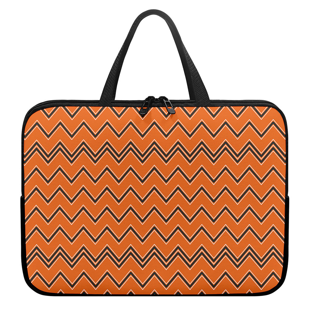 Halloween Zig Zag Pattern Print Laptop Sleeve With Handle