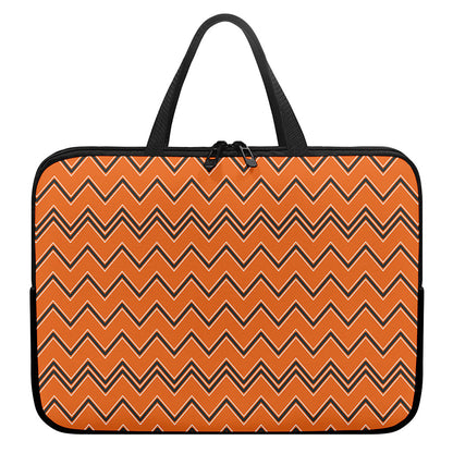 Halloween Zig Zag Pattern Print Laptop Sleeve With Handle