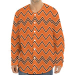 Halloween Zig Zag Pattern Print Long Sleeve Baseball Jersey