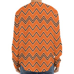 Halloween Zig Zag Pattern Print Long Sleeve Baseball Jersey