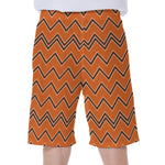 Halloween Zig Zag Pattern Print Men's Beach Shorts