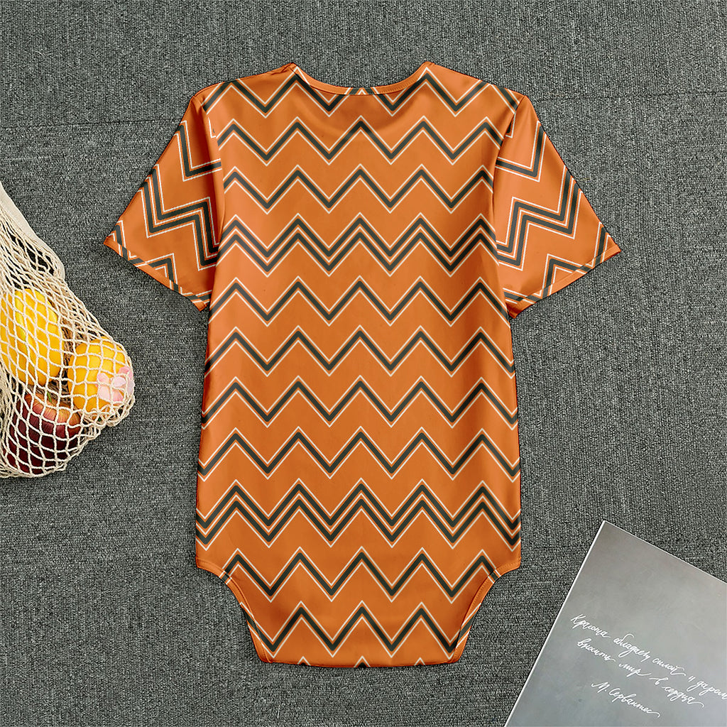 Halloween Zig Zag Pattern Print Men's Bodysuit