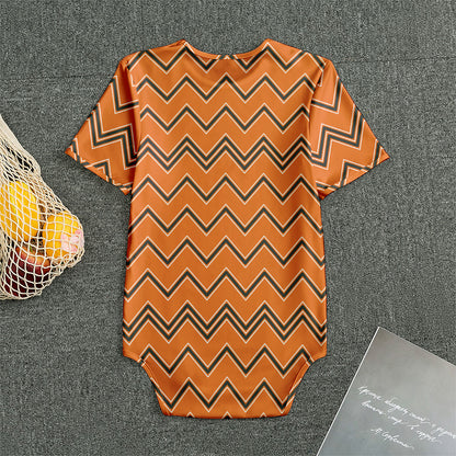 Halloween Zig Zag Pattern Print Men's Bodysuit