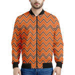 Halloween Zig Zag Pattern Print Men's Bomber Jacket