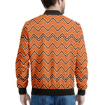 Halloween Zig Zag Pattern Print Men's Bomber Jacket