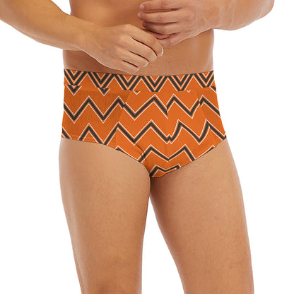 Halloween Zig Zag Pattern Print Men's Briefs