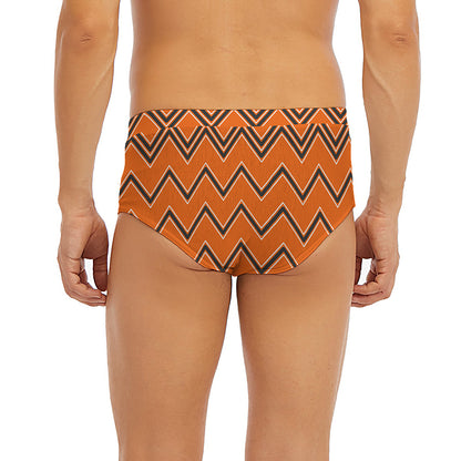 Halloween Zig Zag Pattern Print Men's Briefs