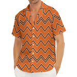 Halloween Zig Zag Pattern Print Men's Deep V-Neck Shirt