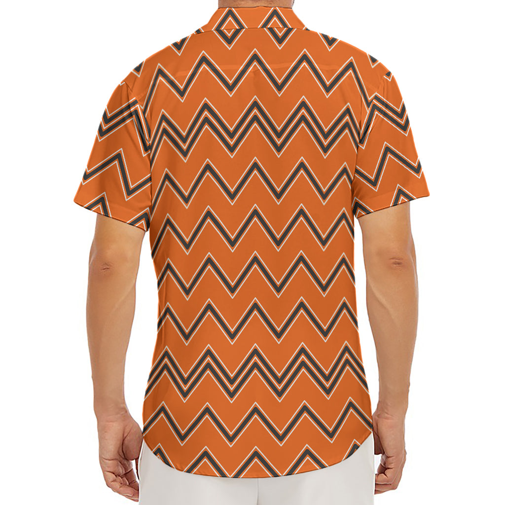 Halloween Zig Zag Pattern Print Men's Deep V-Neck Shirt