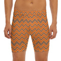 Halloween Zig Zag Pattern Print Men's Long Boxer Briefs