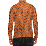 Halloween Zig Zag Pattern Print Men's Long Sleeve Rash Guard