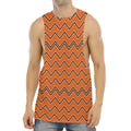 Halloween Zig Zag Pattern Print Men's Muscle Tank Top