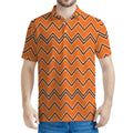 Halloween Zig Zag Pattern Print Men's Polo Shirt