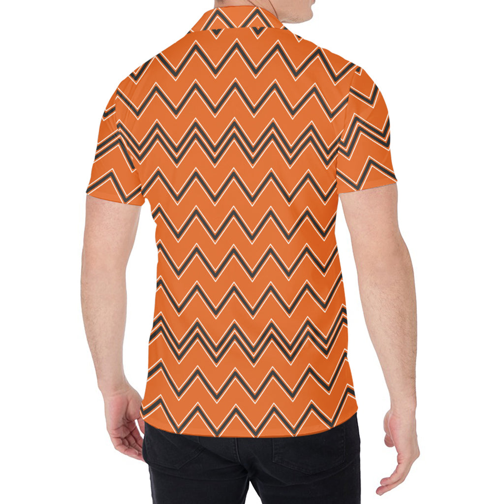 Halloween Zig Zag Pattern Print Men's Shirt