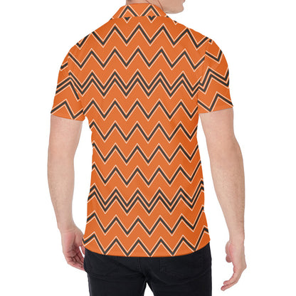 Halloween Zig Zag Pattern Print Men's Shirt