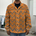 Halloween Zig Zag Pattern Print Men's Shirt Jacket