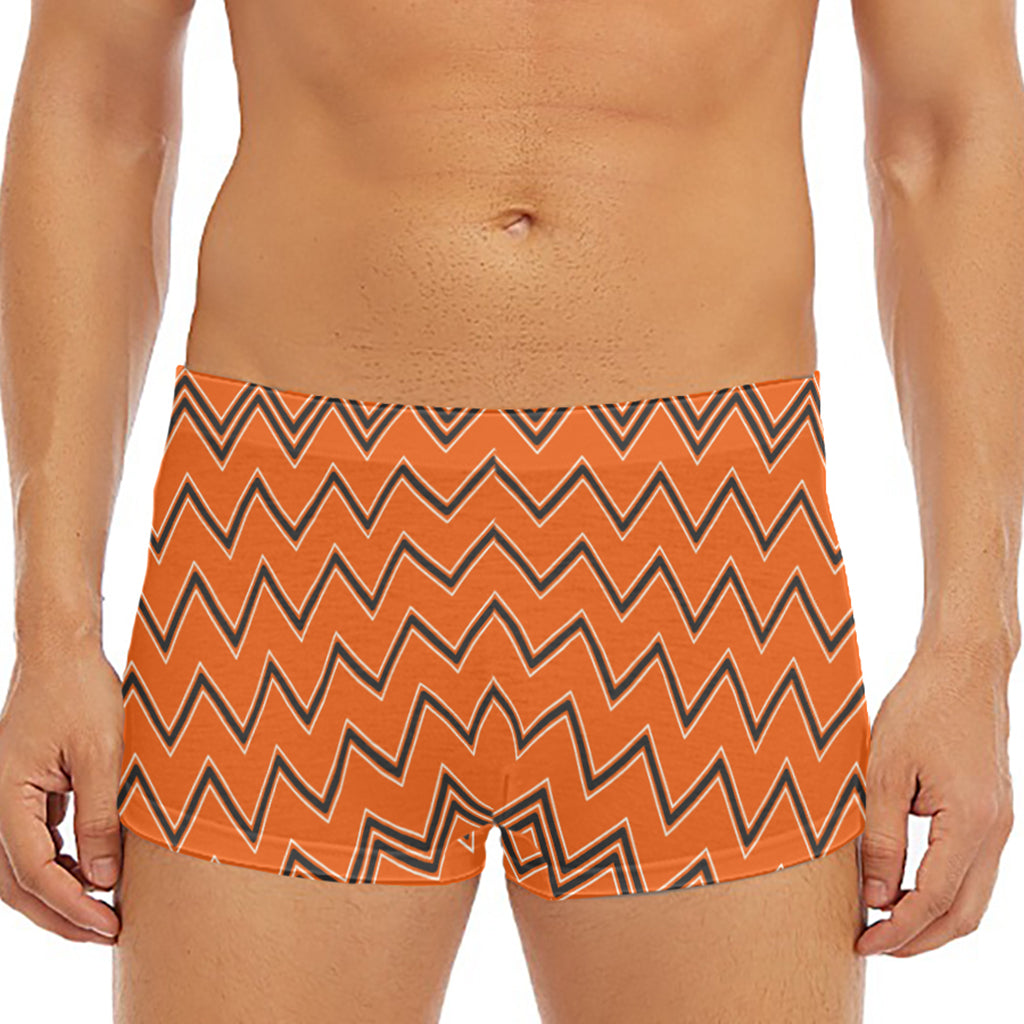 Halloween Zig Zag Pattern Print Men's Short Boxer Briefs