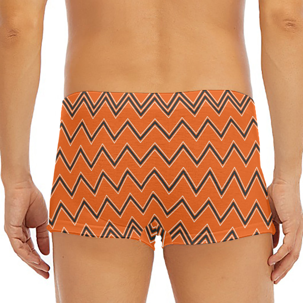 Halloween Zig Zag Pattern Print Men's Short Boxer Briefs