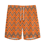 Halloween Zig Zag Pattern Print Men's Sports Shorts