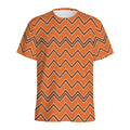 Halloween Zig Zag Pattern Print Men's Athletic T-Shirt