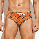 Halloween Zig Zag Pattern Print Men's Swim Briefs