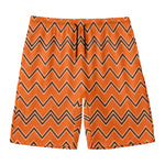 Halloween Zig Zag Pattern Print Men's Swim Trunks
