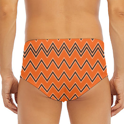 Halloween Zig Zag Pattern Print Men's Triangle Swim Briefs