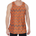 Halloween Zig Zag Pattern Print Men's Velvet Tank Top