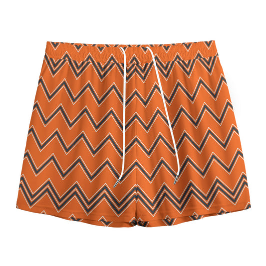 Halloween Zig Zag Pattern Print Mesh Shorts