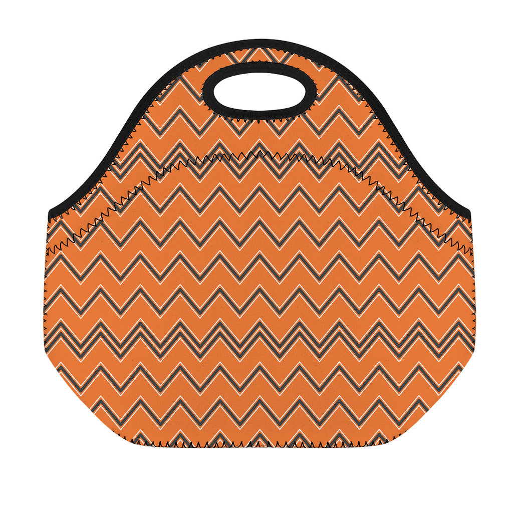 Halloween Zig Zag Pattern Print Neoprene Lunch Bag