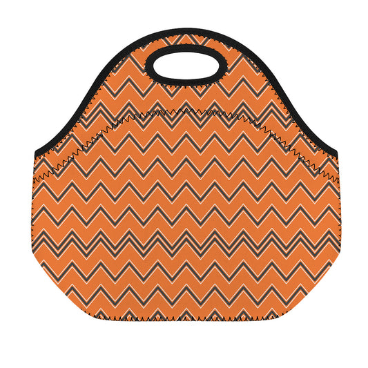 Halloween Zig Zag Pattern Print Neoprene Lunch Bag