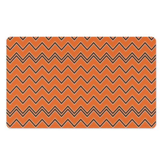 Halloween Zig Zag Pattern Print Polyester Doormat