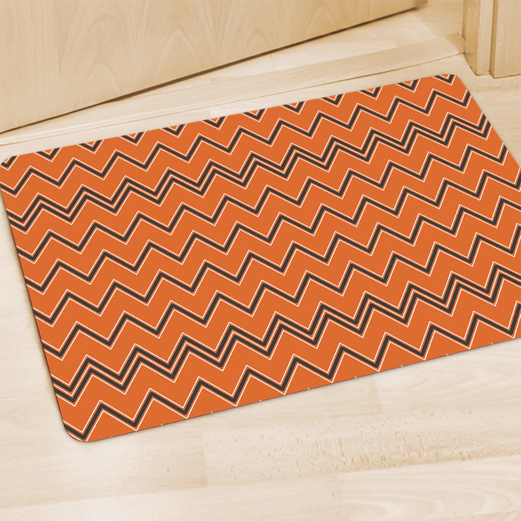 Halloween Zig Zag Pattern Print Polyester Doormat