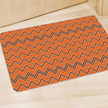 Halloween Zig Zag Pattern Print Polyester Doormat