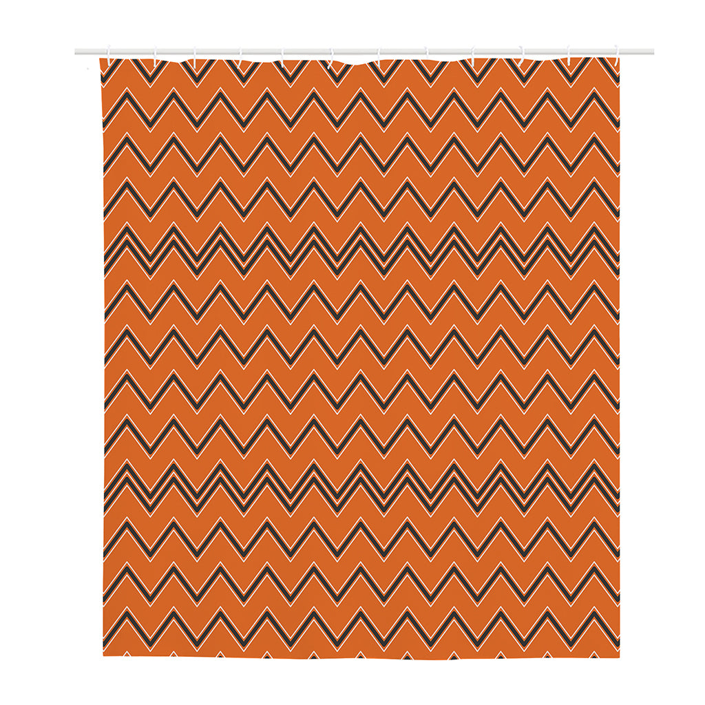 Halloween Zig Zag Pattern Print Polyester Shower Curtain