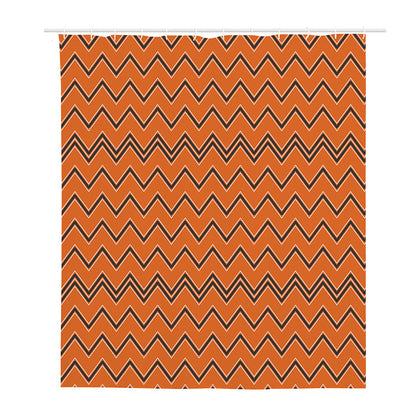 Halloween Zig Zag Pattern Print Polyester Shower Curtain