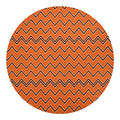 Halloween Zig Zag Pattern Print Round Blanket