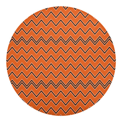 Halloween Zig Zag Pattern Print Round Blanket