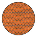 Halloween Zig Zag Pattern Print Round Floor Mat