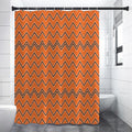 Halloween Zig Zag Pattern Print Shower Curtain