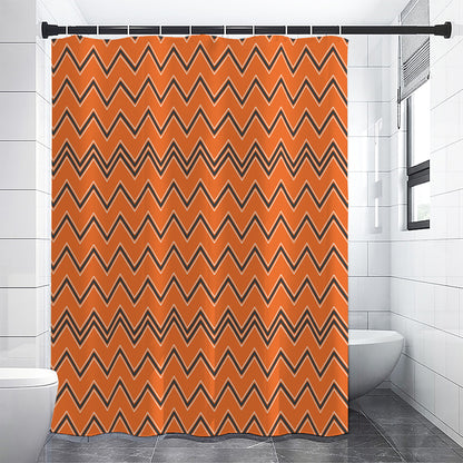 Halloween Zig Zag Pattern Print Shower Curtain