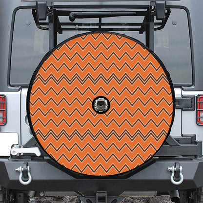 Halloween Zig Zag Pattern Print Tire Cover With Camera Hole