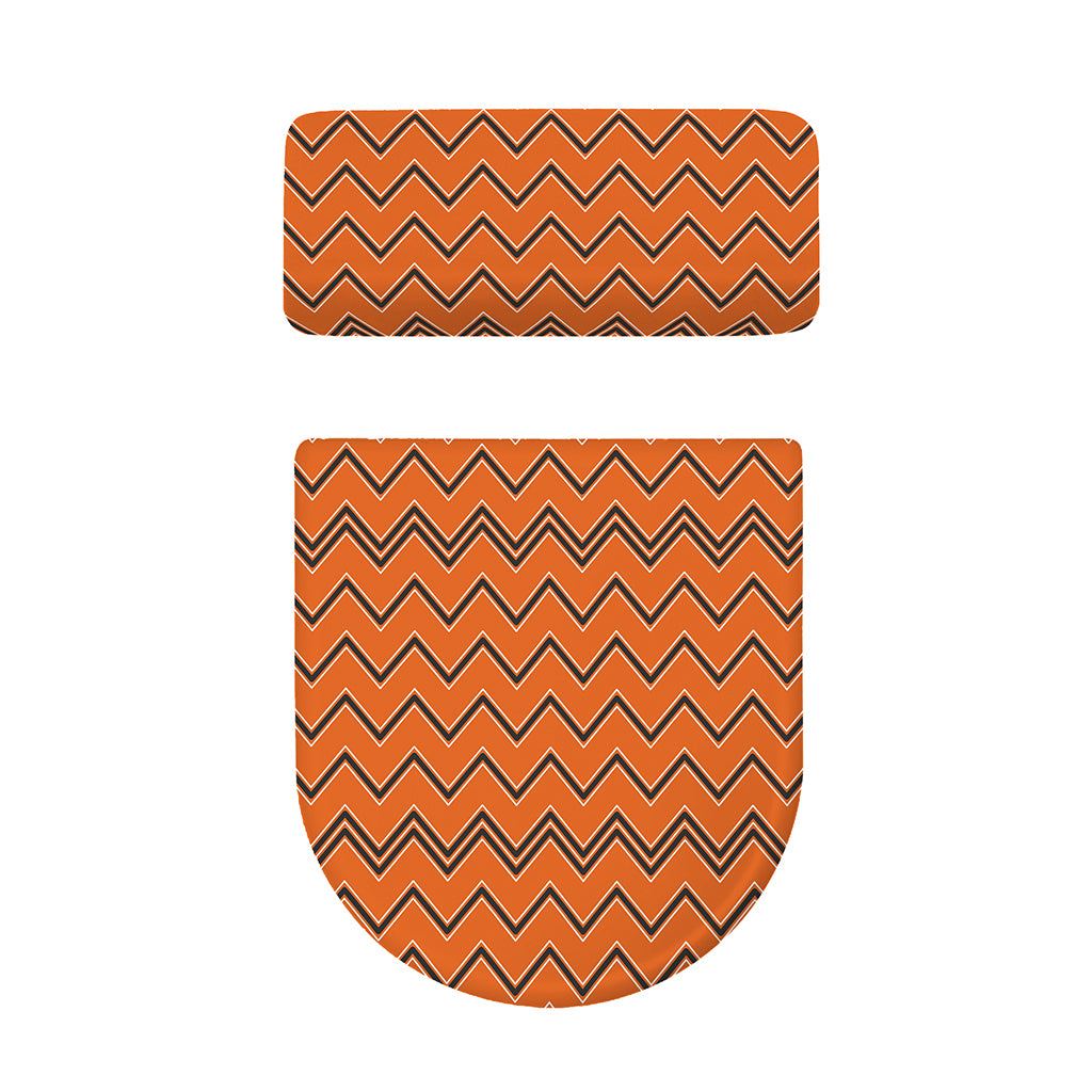 Halloween Zig Zag Pattern Print Toilet Lid And Tank Cover Set