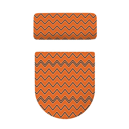 Halloween Zig Zag Pattern Print Toilet Lid And Tank Cover Set