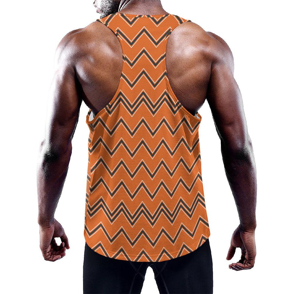 Halloween Zig Zag Pattern Print Training Tank Top