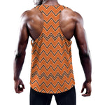 Halloween Zig Zag Pattern Print Training Tank Top