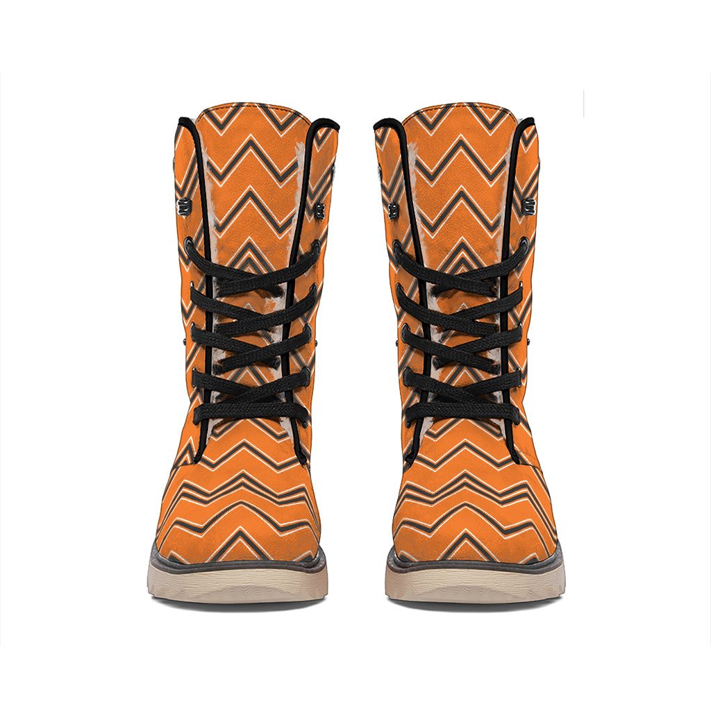 Halloween Zig Zag Pattern Print Winter Boots