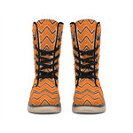 Halloween Zig Zag Pattern Print Winter Boots