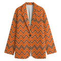 Halloween Zig Zag Pattern Print Women's Blazer