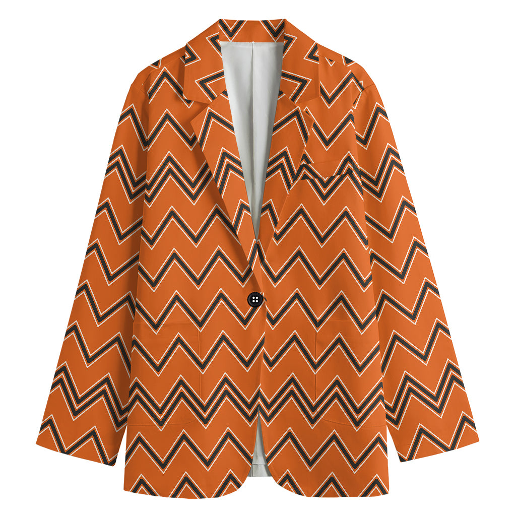 Halloween Zig Zag Pattern Print Women's Blazer